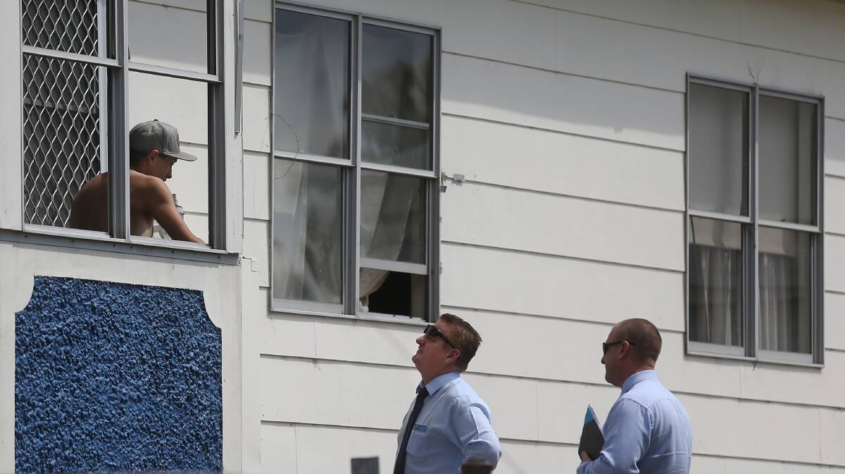 PARTY'S OVER: Detectives visit a house in Ida Street, Charlestown, where an out-of-control party allegedly began in February. Anger in the party's aftermath has prompted a vote at Lake Macquarie council tonight. Picture: Marina Neil