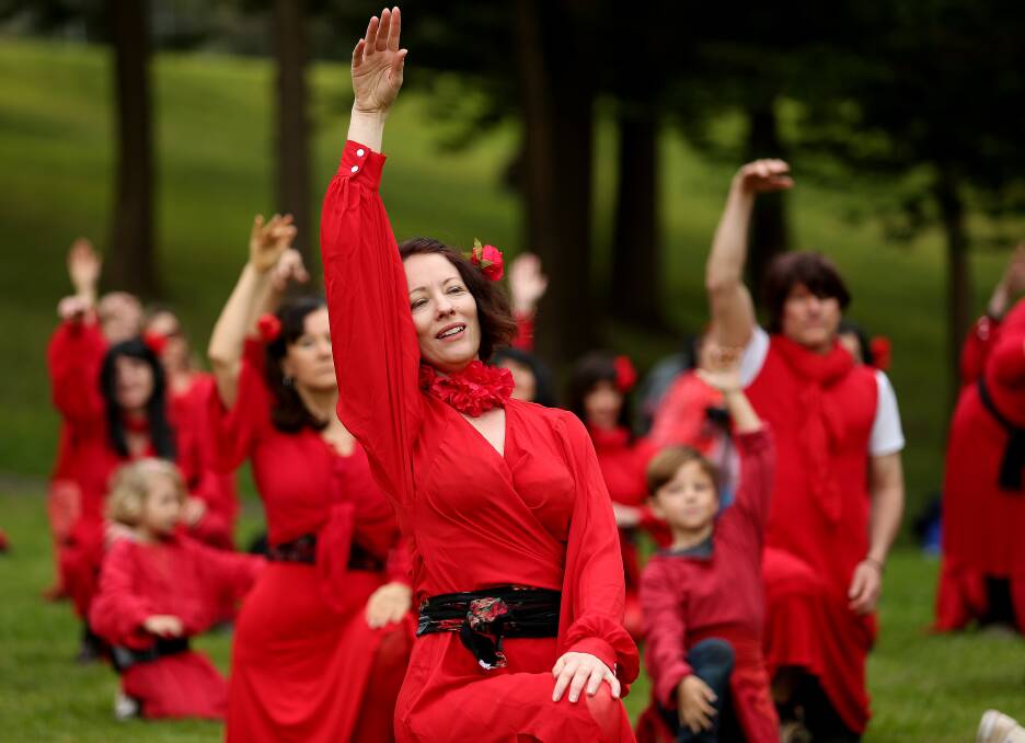 Kate Bush fans dance in King Edward Park on Newcastle's second annual Most Wuthering Heights Day Ever. Picture: Marina Neil
