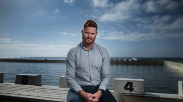 Cancer researcher Matt Dun at the Merewether ocean baths in 2021. Picture by Marina Neil 