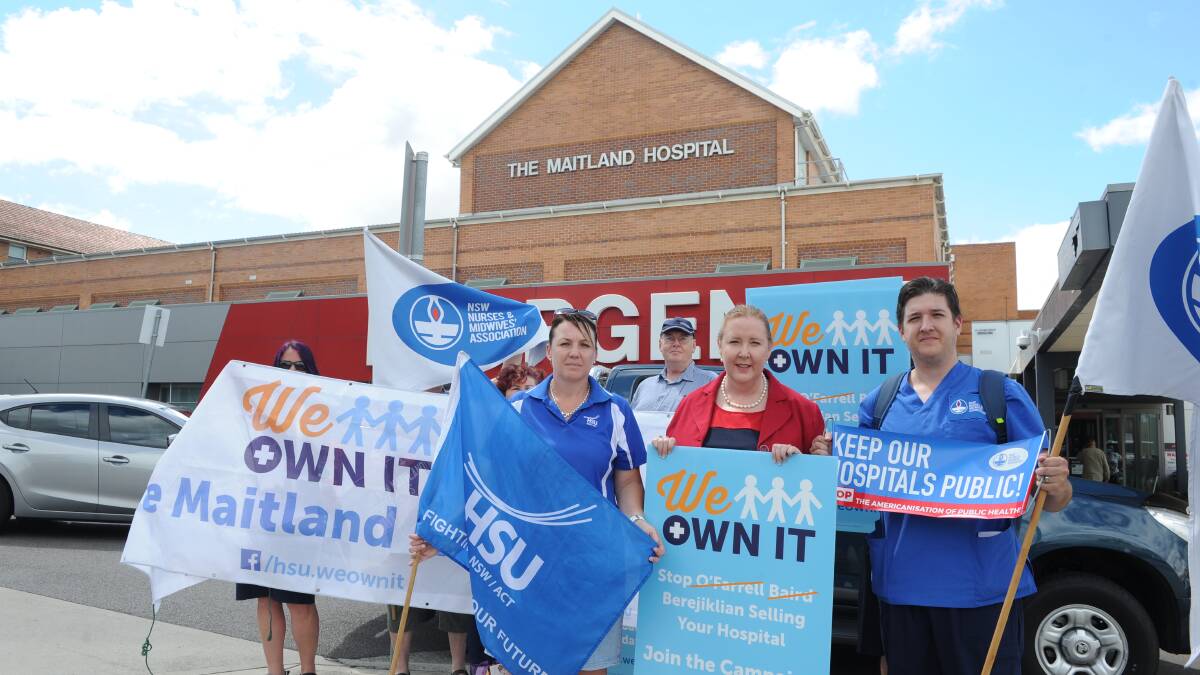 LET'S TALK: Health Services Union organiser for Maitland Hospital Cindy Paull, Maitland MP Jenny Aitchison and NSW Nurses and Midwives' Association want Health Minister Brad Hazzard to attend a public forum. 