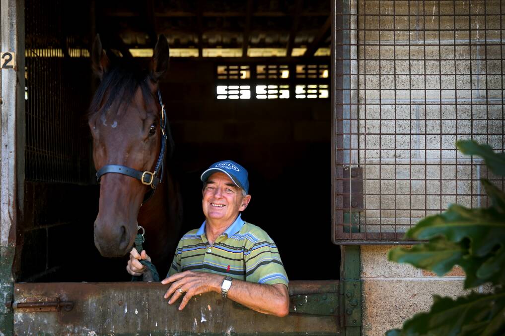 HOPEFUL: Alan Scorse with What Could Be at his Chatham Rd stables on Monday. Picture: Marina Neil