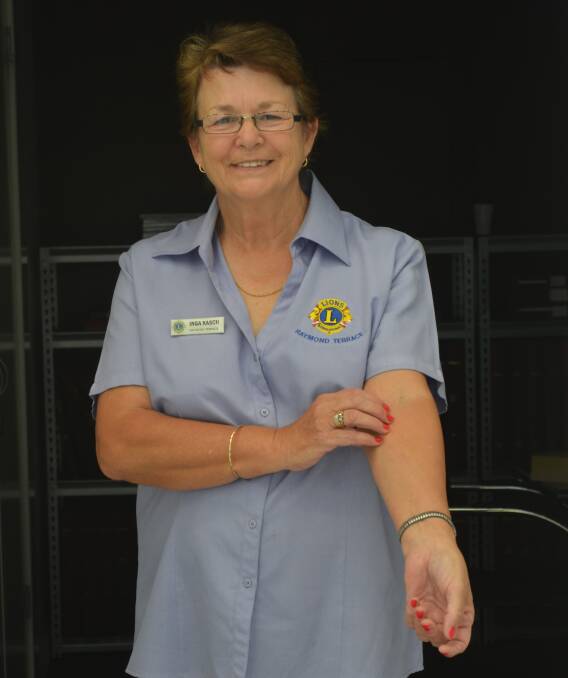 WORTHY CAUSE: Raymond Terrace Lions Club president Inga Kasch said a new portable ultrasound machine would help nurses find the vein every time. Partial vein collapses make this difficult with cancer patients. Picture: Sam Norris