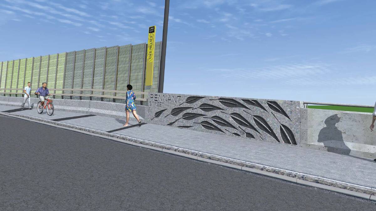 SHOVEL-READY: State and federal government funding is being sought for the Pennant Street Bridge section of the Lake Macquarie Transport Interchange, at Glendale. Artwork: Supplied