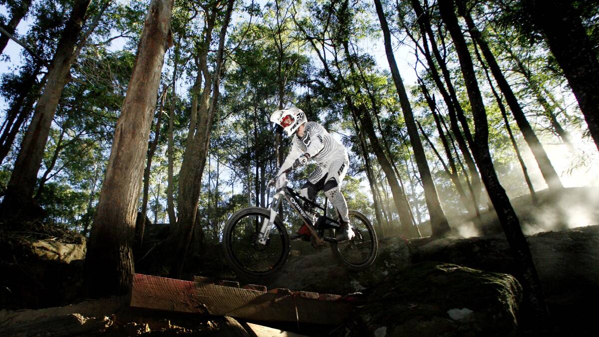 CHALLENGE: Awaba Mountain Bike Park, at Cooranbong, is home to The Monkey, a 2-kilometre downhill track rated the best in NSW. Picture: Stuart Quinn