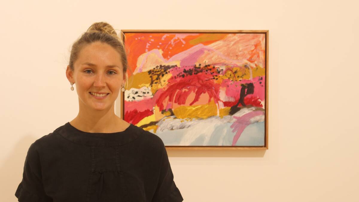 DESERT DREAMING: Artist Ileigh Hellier pictured with one of her works at Watt Space Gallery. 