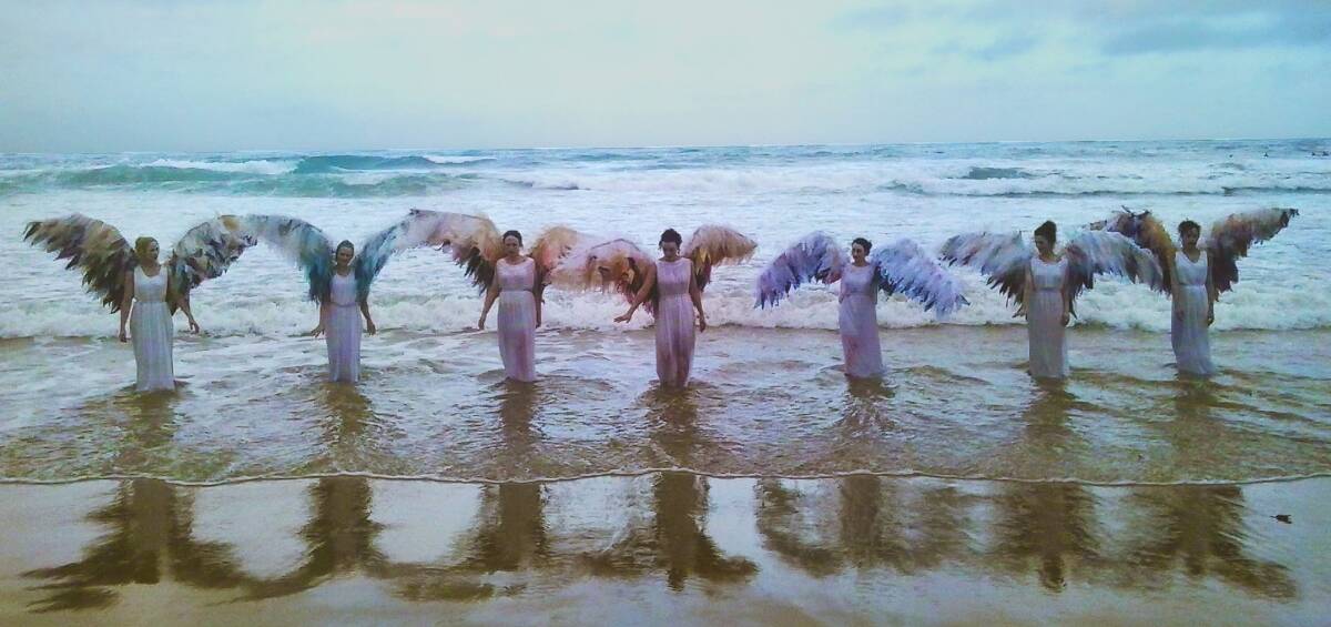 DESCENDING: The Guardian Angels for Climate will be part of Sunday's Break Free action at the Port of Newcastle. Picture:  Faith O'Connor 
