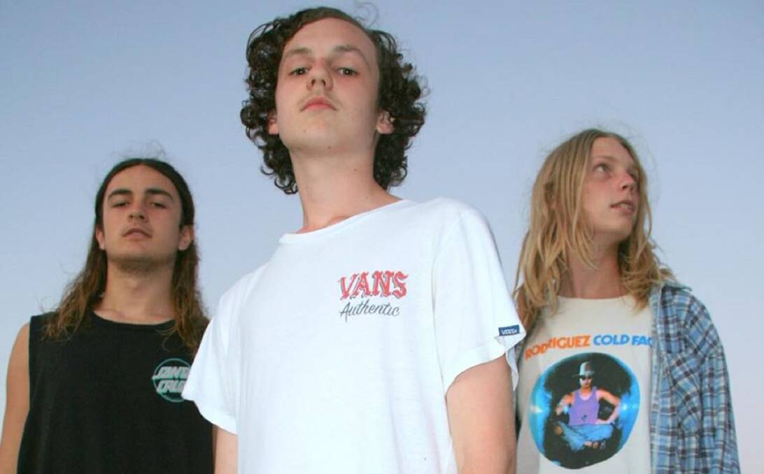YOUNG ROCKERS: Sam D'Agostino, (left to right) Adrian Smith and Noah Tynan are Smacked Youth. 