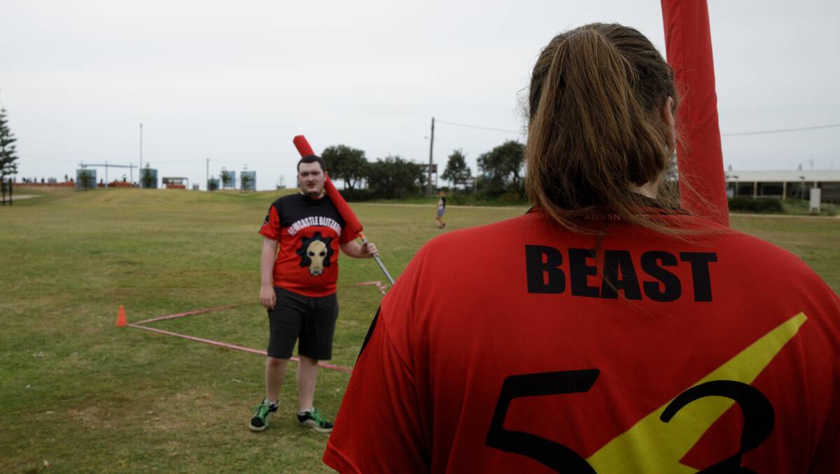 New recruit Jared Allan wears a borrowed shirt with 'beast' written on it. 