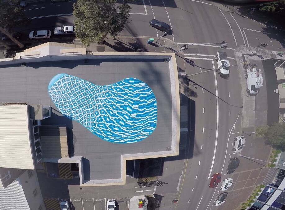 RIPPLING EFFECT: The hidden mural will eventually be looked down upon by potentially thousands of pairs of eyes each day.
