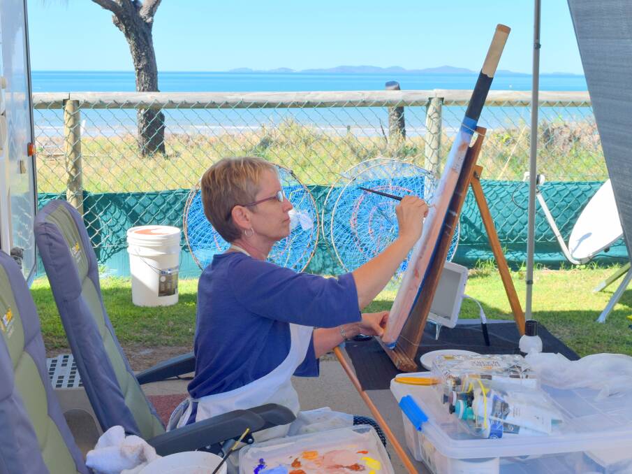 FOCUS ON SMALL THINGS: Carole Elliott paints the ocean to help people understand the importance of conservation. 