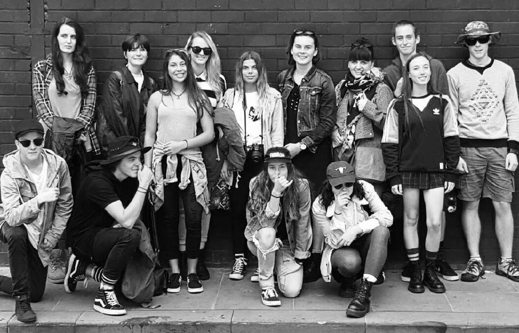 MORE THAN A TEACHER: Jody Robinson pictured with students from Newcastle High on an art excursion. 
