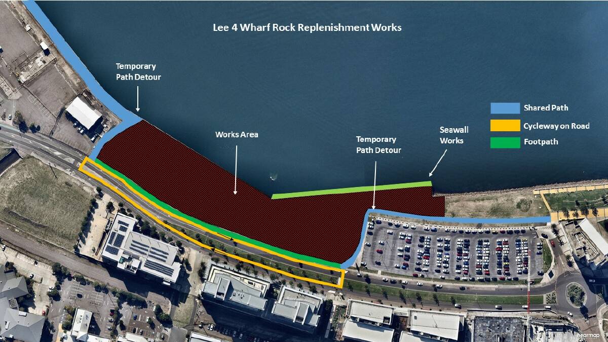 More than 6200 tonnes of rock will replenish the seawall at Lee 4. Picture: Supplied.