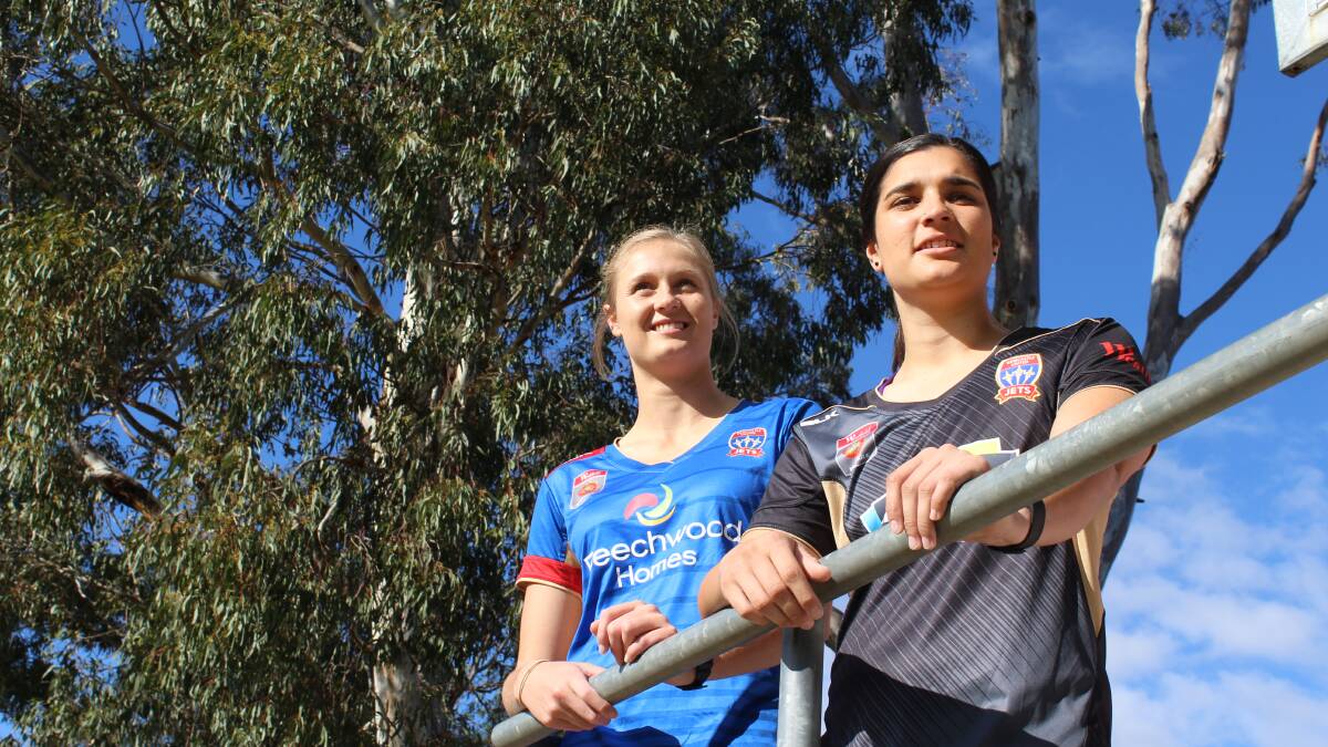 GOOD CAUSE: W-League players Tara Andrews and Claire Coelho will be among several Newcastle identities taking part in the Big Freeze at No.1 Sportsground on June 17.