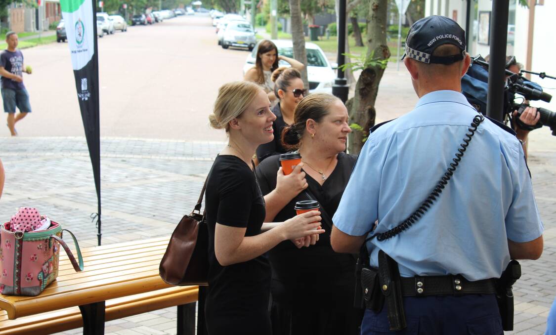 Police officers from Newcastle City Command listened to the concerns of community members over coffee at Hamilton's Clock Tower on Wednesday.