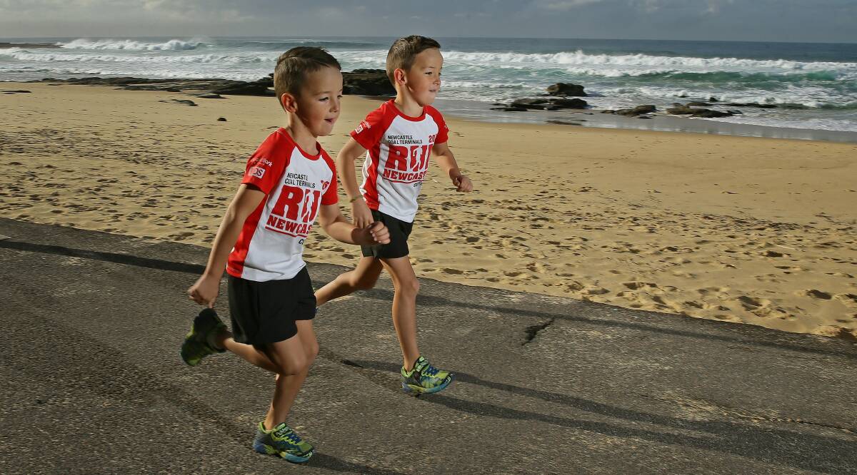 LOVE OF RUNNING: Newy parkrun veterans Alfie and Boaz Bonar are great advocates for kids being active. Picture: Marina Neil