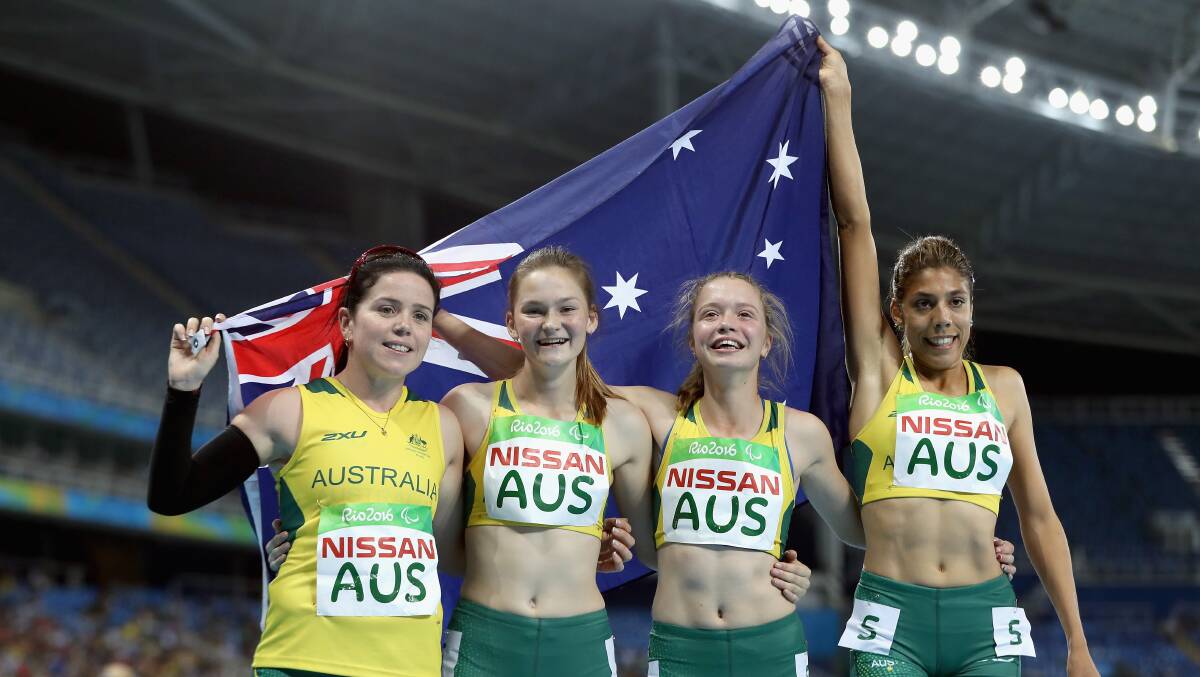 LOCAL HOPE: Paralympic silver medallist Erin Cleaver, second from left, will compete at the Hunter Track Classic. Picture: Getty Images