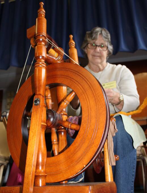 CRAFTY: Fullerton Cove's Monika Tagg was drawn to spinning when she first saw a wheel at Morpeth.