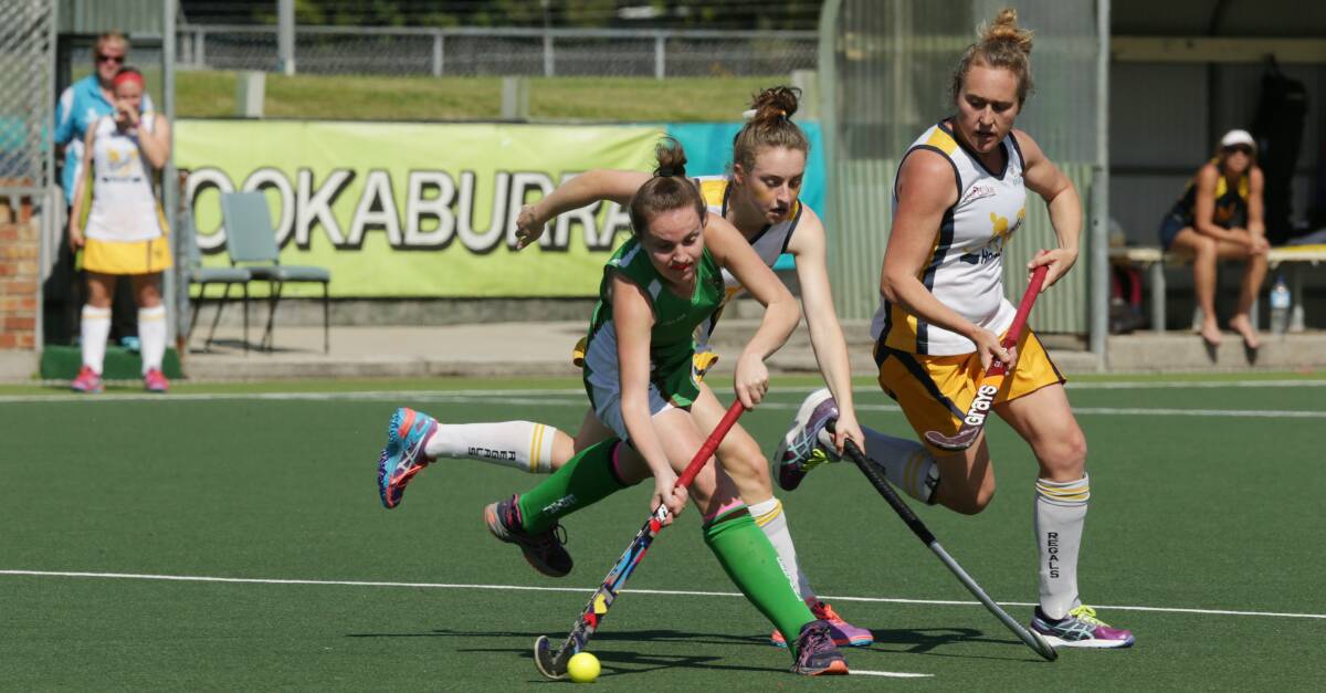 DOMINANT: Central's Emily Brady goes on the attack in their 2-1 win over Regals in the women's premier league hockey decider on Saturday. Picture: Fairfax Media