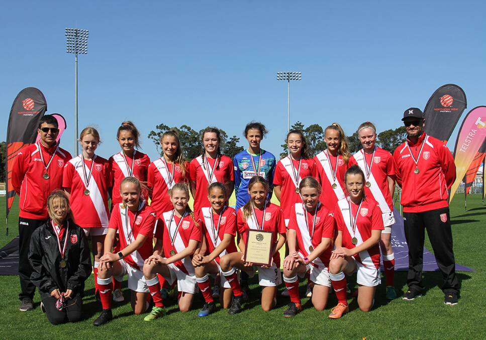 SUCCESSFUL SEASON: Wallsend's 14-years side had a strong year in the Herald Women's Premier League then clinched the NNSW state title for their age. Picture: Supplied
