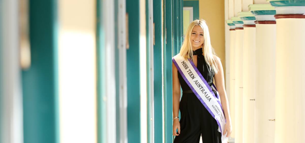 GOOD CAUSE: Broadmeadow's Breanna Blick, at Nobbys beach this week, is using Miss Teen Australia International to raise funds for charity. Picture: Max Mason-Hubers