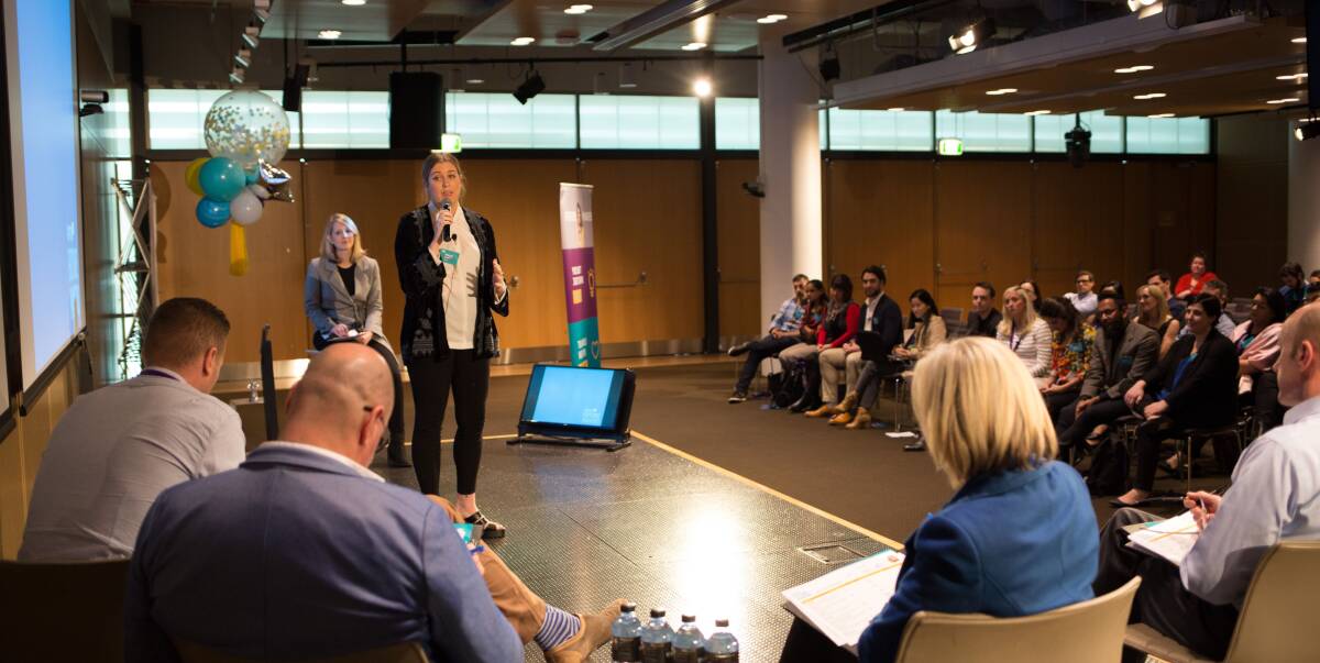 INNOVATOR: Newcastle's Penny Harnett impressed a panel of judges at the Optus Future Makers pitch day in Sydney last week to win a $50,000 grant for Samaritans. 