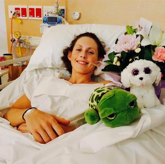 Lauren Parker in hospital after her devastating accident.