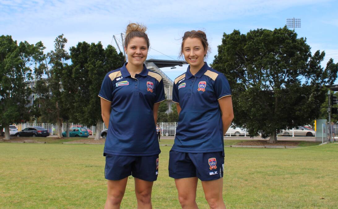 RISING TALENT: Sophie Nenadovic, left, and Clare Wheeler are expected to have impact for the Jets' W-League side this year.
