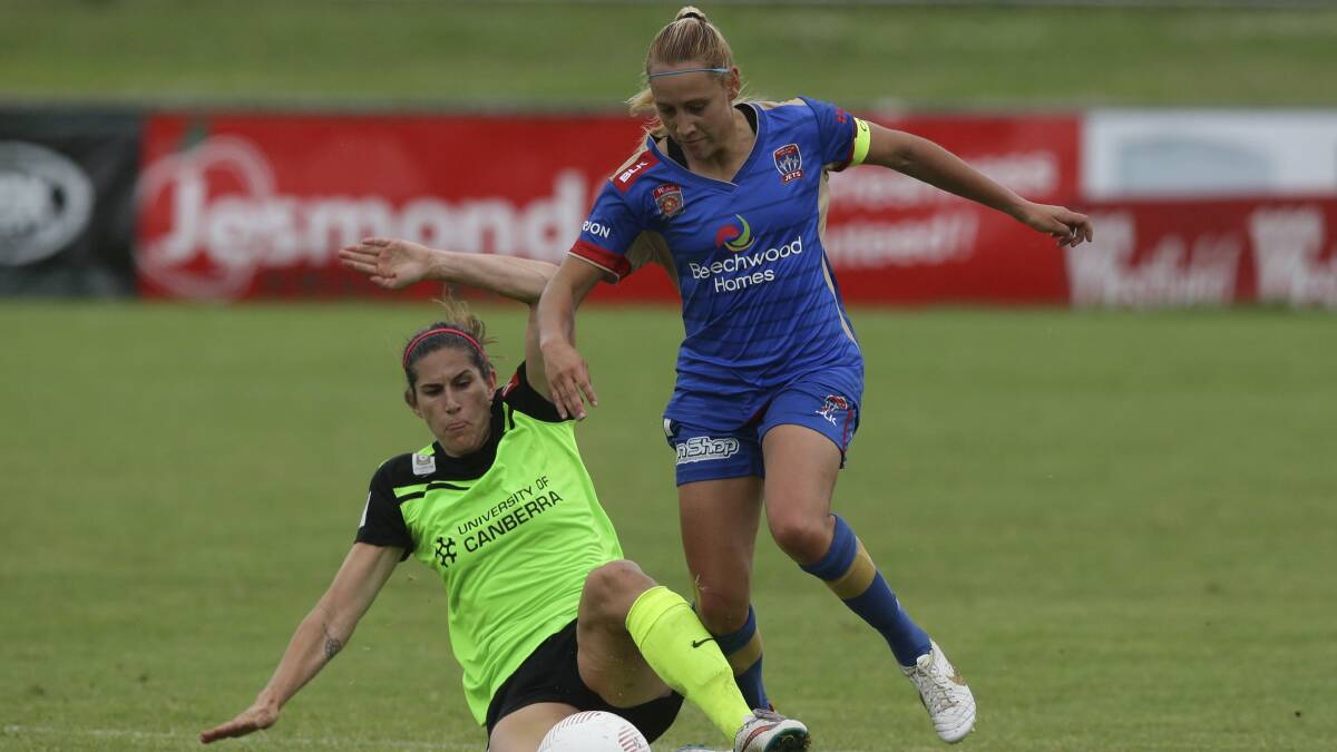 KEY PLAYER: Gema Simon intends to lead by example as the Newcastle Jets' W-League captain. Picture: Peter Stoop