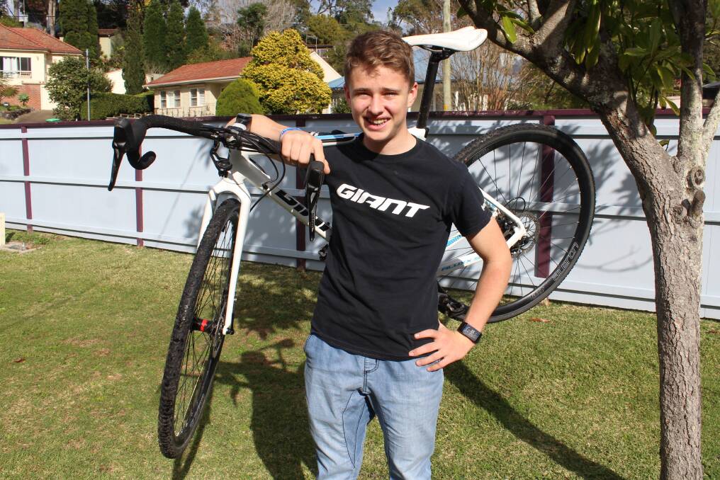 Kotara South teenager Louis Stibbard has shown a talent for cycling.