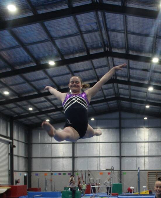 STAND-OUT: Jorgie Hills produced a gold medal-winning performance on beam in Level 9 at the national gymnastics championships in Melbourne. 