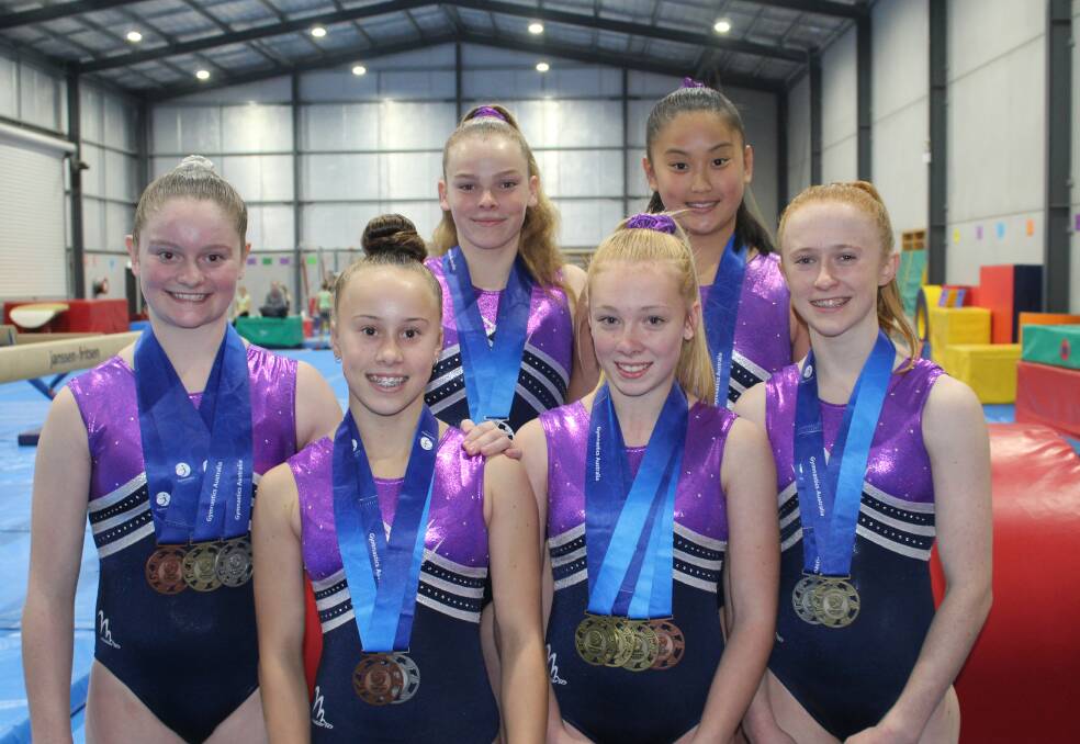SUCCESS: From left, Jorgie Hills, Edan Shorten, Tahlia Park, Ebony Demir, Emma Wrightson and Izzy Imig all medalled for NSW on the national stage.