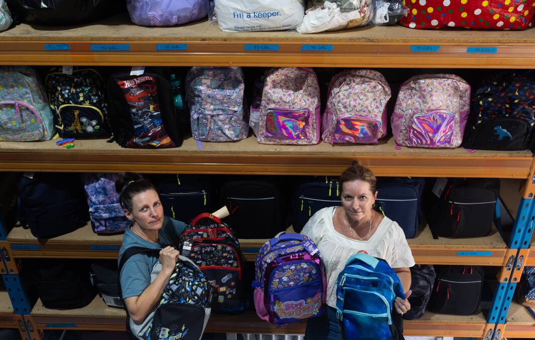 We Care Connect sources donations of high quality used clothes, shoes and essentials, as well as new back-to-school gear to help Hunter and Central Coast families struggling to make ends meet. Picture by Jonathan Carroll