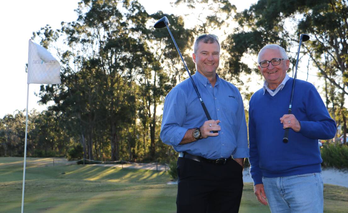 GREAT GAME: Pacific Dunes members Shane Beasley and Ken Leo won the Newcastle District Golf Association's OC Colley Cup B and C-grade championships respectively. Picture: Ellie-Marie Watts