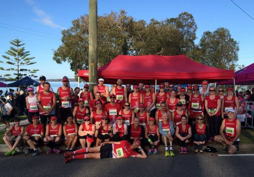 GOAL SETTERS: A group of five30runners at the 2014 Lake Macquarie Running Festival.