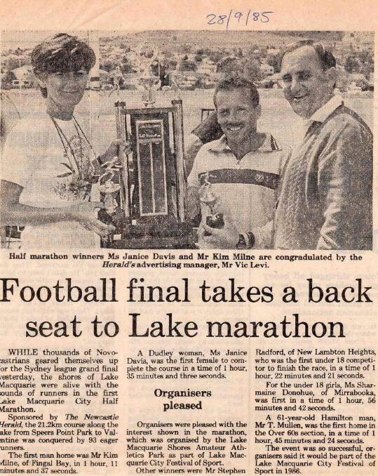 Janice Davis Lake Macquarie Running Festival half marathon Herald article 1985.
