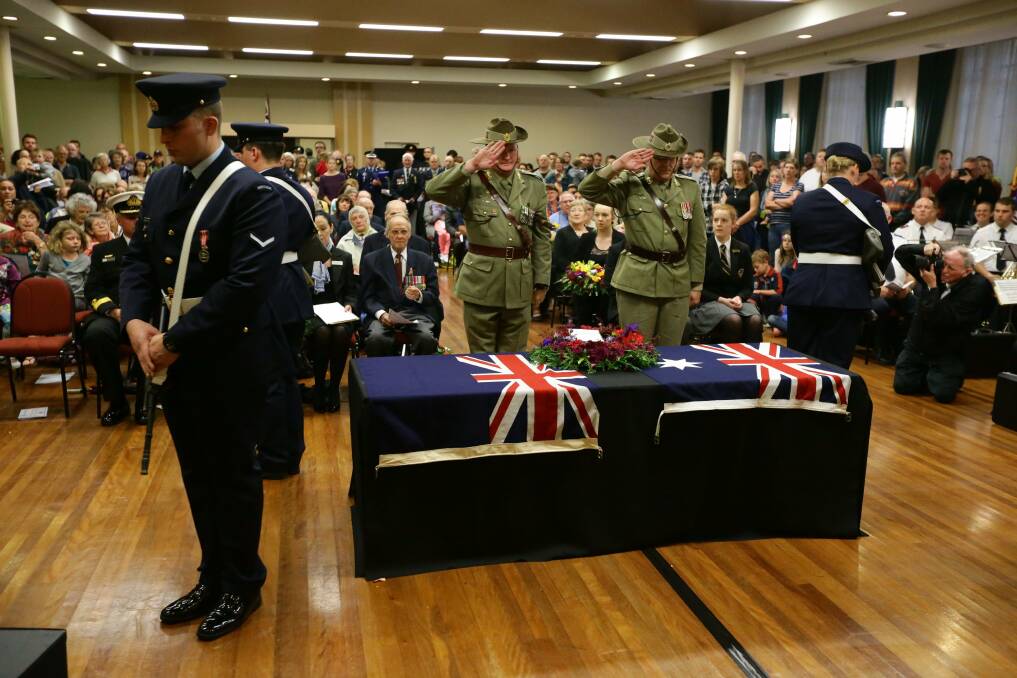Hundreds filled one of the rooms at Newcastle City Hall to pay tribute to those who have served our country after stormy weather forced the traditional ceremony inside, meaning fewer could attend.