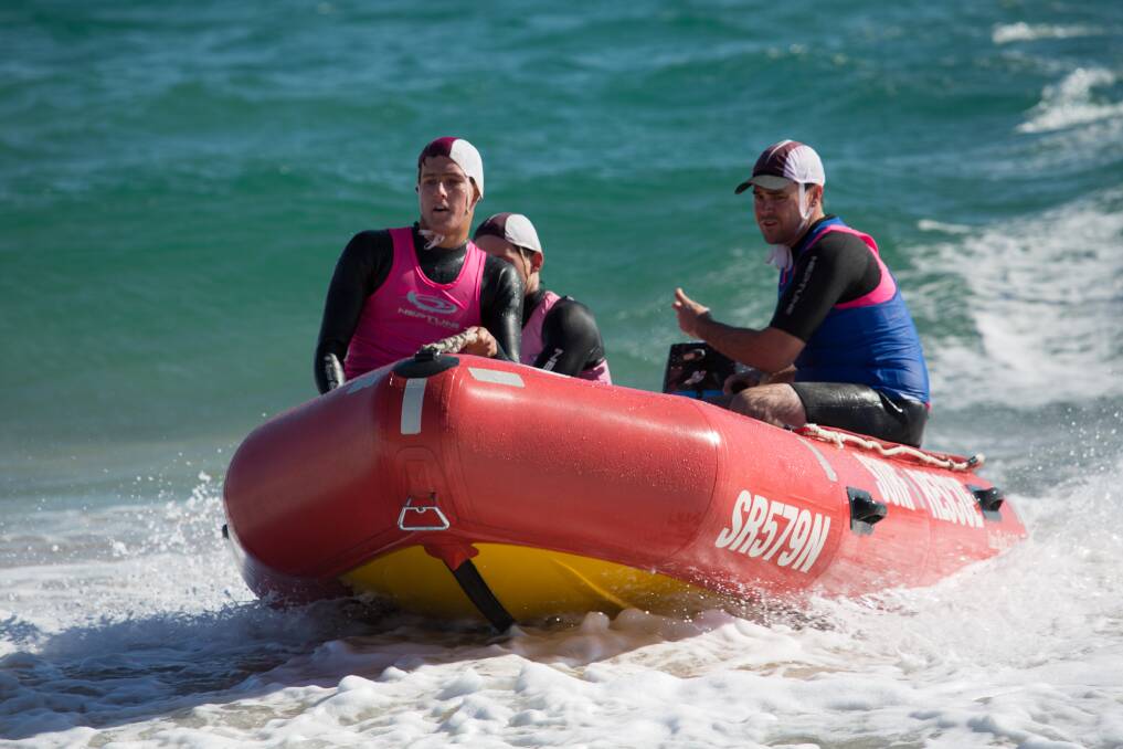 DETHRONED: Caves Beach Surf Life Saving Club placed third in the NSW Inflatable Rescue Boat (IRB) Championships. Picture: Aimee Clarke