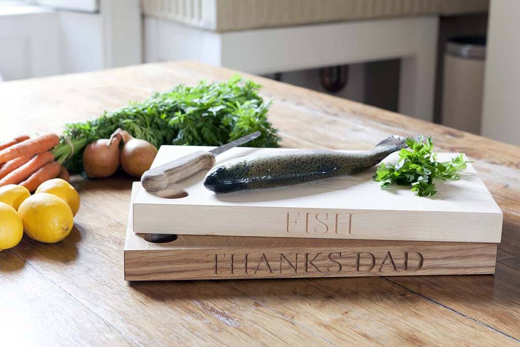 Thanks Dad ... No card necessary when the chopping board says it all. $150, thechoppingblockco.co.uk Photo: Supplied