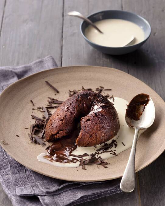 Jill Dupleix's molten chocolate pudding <a href="http://www.goodfood.com.au/good-food/cook/recipe/molten-chocolate-pudding-20120709-29tvz.html"><b>(recipe here).</b></a> Photo: Marina Oliphant