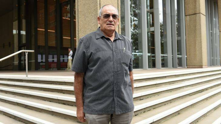 Joseph Pereira outside Sydney Supreme Court fighting against Johnson and Johnson who manufactured the fault hip replacement that he received. Photo: Steven Siewert
