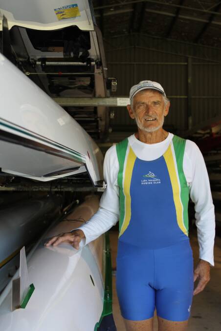 Valentine rower Bruce Sharp at Lake Macquarie Rowing Club.