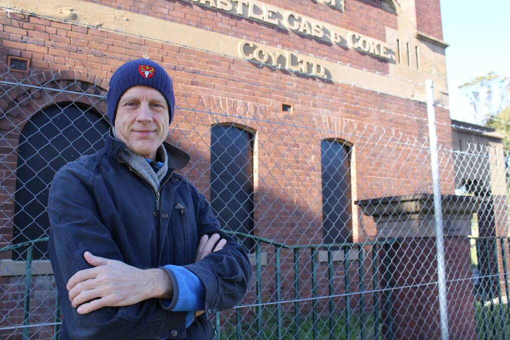 Hamilton North resident Mark McLean at the old Newcastle Gasworks site.
