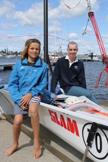 WINNERS: Sailors Tom Crockett and Tom Grimes in their 29er boat, Oliver.