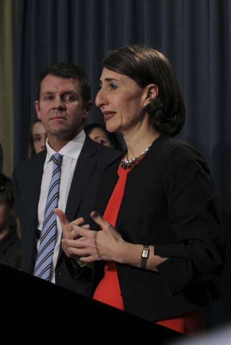 Minister for the Hunter Gladys Berejiklian with NSW Premier Mike Baird.