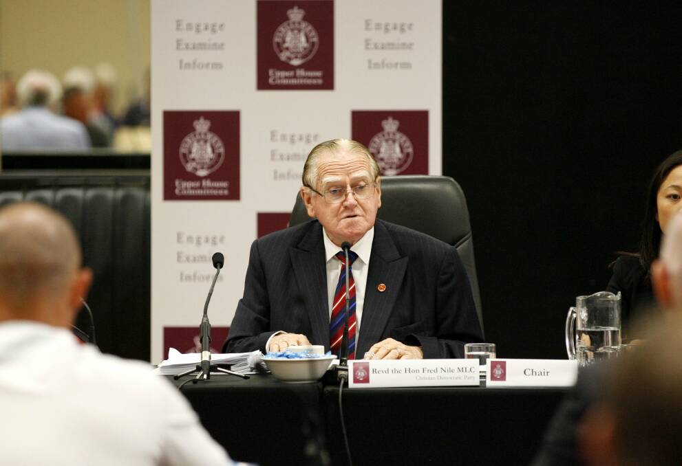 NO TRACTION: Christian Democrats MLC Fred Nile leads the inquiry, held in November last year.