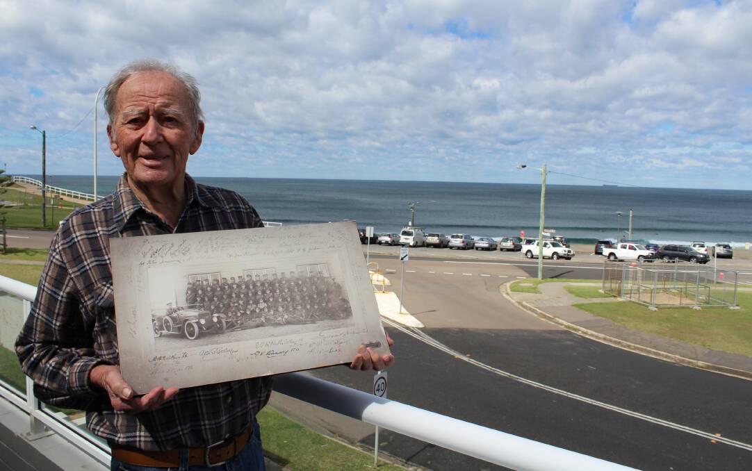 Don McHattie, from Bar Beach, with a photograph of Captain Donald Gordon McHattie.