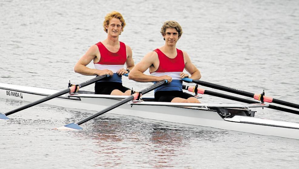 NST SPORT. Newcastle Rowing Club's Jonathan Clifford and Evan Gresham on the water in the double scull.