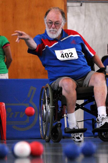 NST SPORT. Hunter Boccia player Phil Bates at the 2014 NSW State Titles in March.