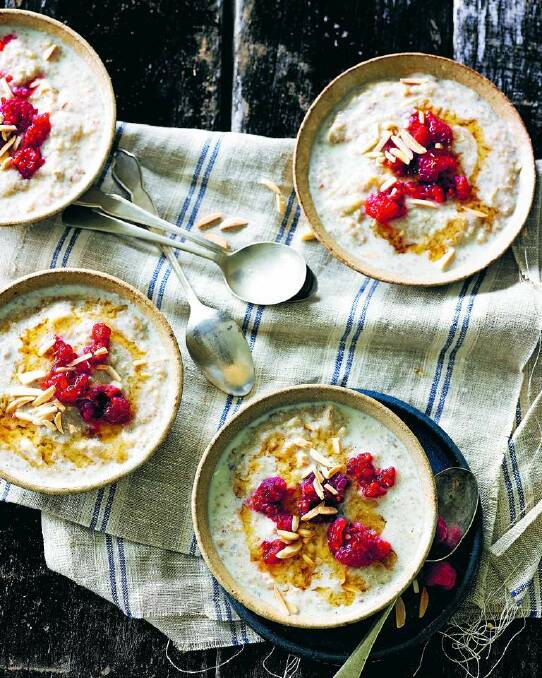 For the go-slow mum: Olivia Andrew's slow-cooker quinoa and chia seed porridge. <a href="http://www.goodfood.com.au/good-food/cook/slowcooker-recipes-for-breakfast-lunch-and-dinner-20150629-ghko4w.html"><b>(Recipe here).</b></a> Photo: Whole Food, Slow Cooked