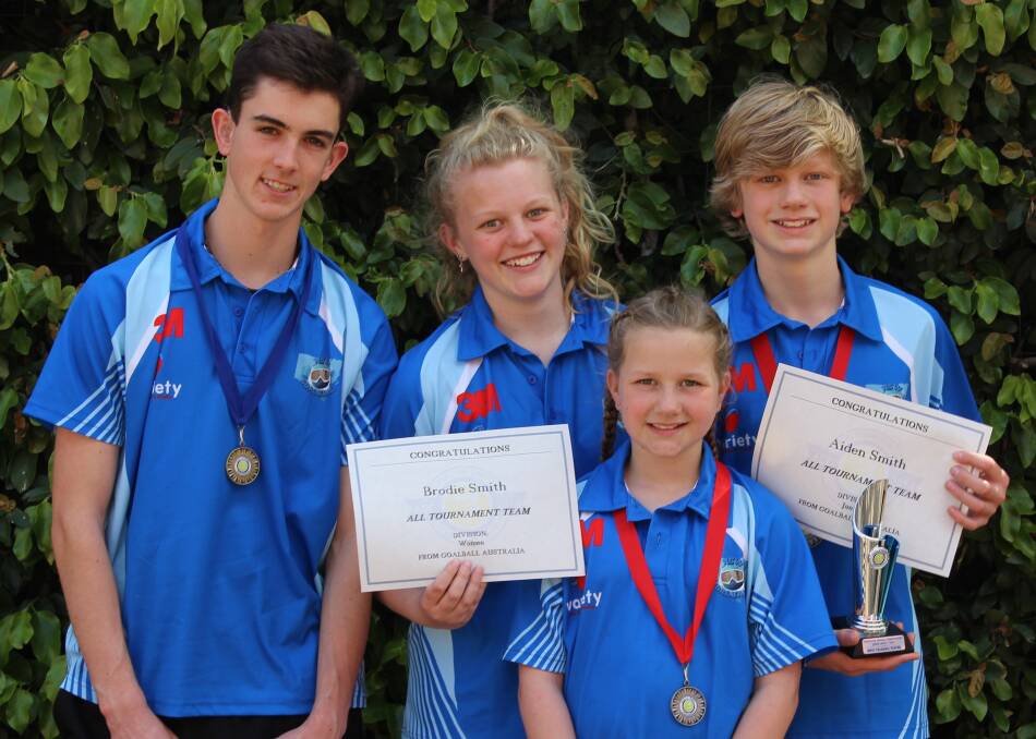 Cameron Park’s Matthew Cameron and Maitland siblings Brodie, Aiden and Molly Smith made their national debut at the goalball championships.
